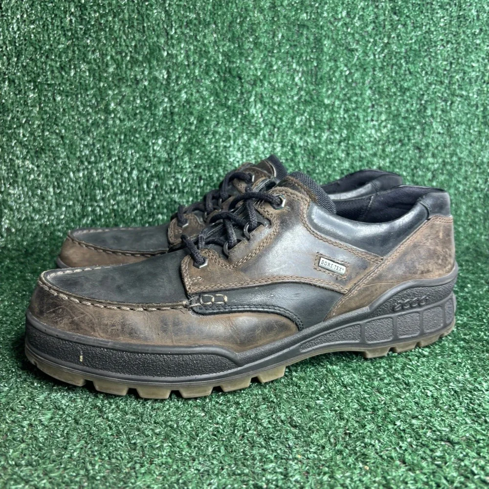 ECCO Track II Gore-Tex Waterproof Leather Rugged‎ Heritage Oxford Brown Mens 12
